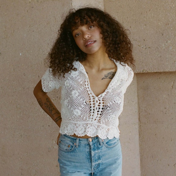 DÔEN Clemente Top in Pearl Size M/L - Picture 8 of 9